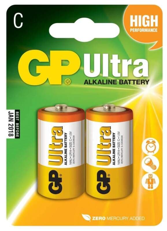 Baterie GP Ultra Alkaline LR14 (C) 1,5 V – 2 ks