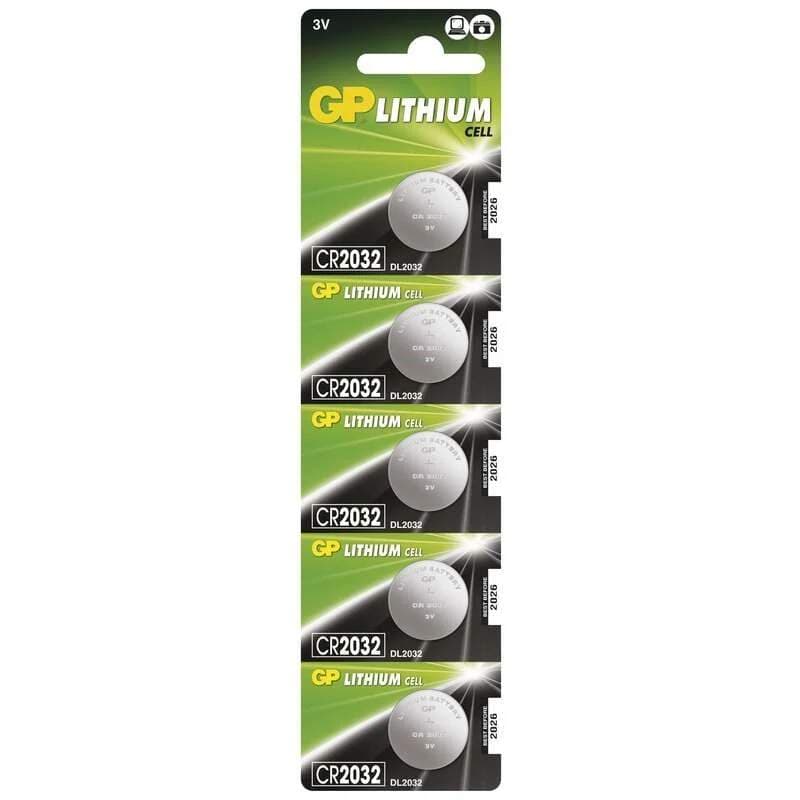 GP CR2032 lithium – knoflíková baterie 3 V, 220 mAh (5 ks)