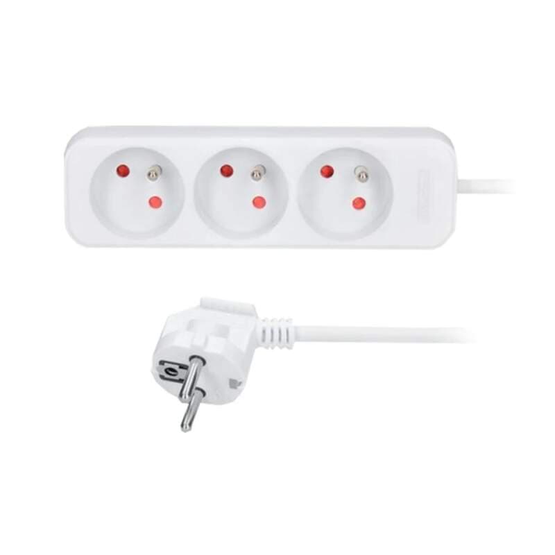 Prodlužovací přívod 7 m, 3 zásuvky, 3×1 mm², bílý