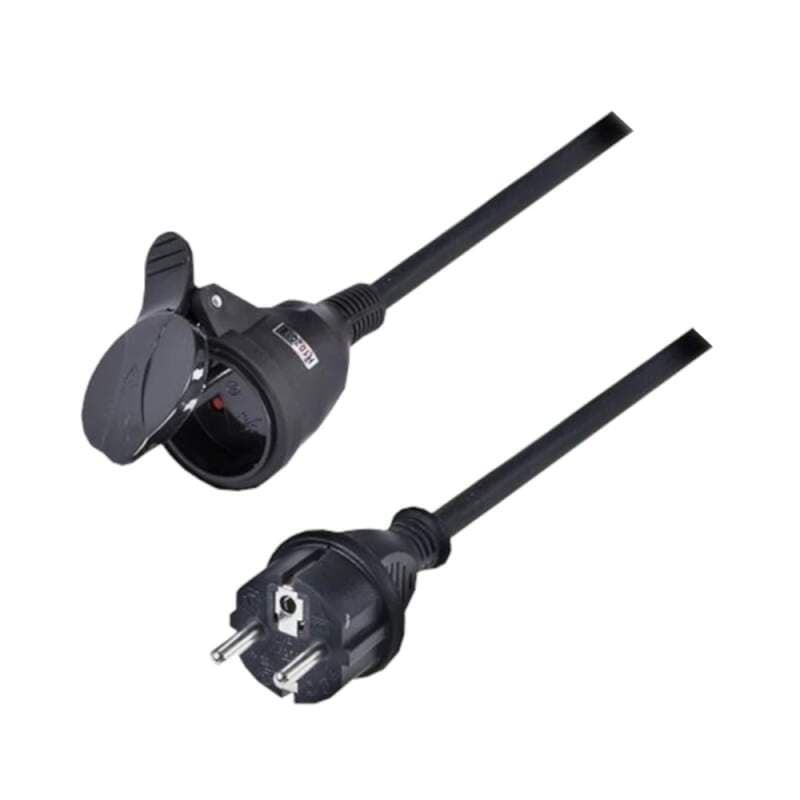 Prodlužovací kabel se spojkou 10 m, gumový, IP44, 3×1,5 mm², černý