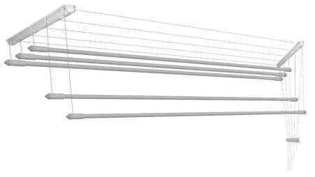 IDEAL stropní sušák na prádlo, 6 tyčí, 1300 mm