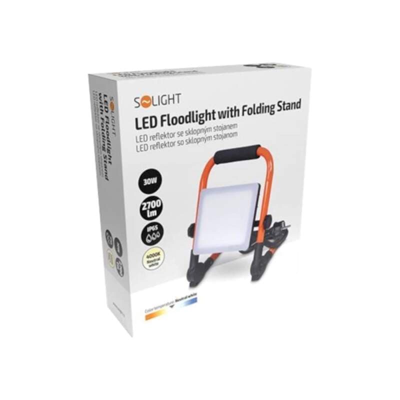 LED reflektor přenosný 30W, 2700 lm, 4000K, IP65, kabel se zástrčkou - náhled 2