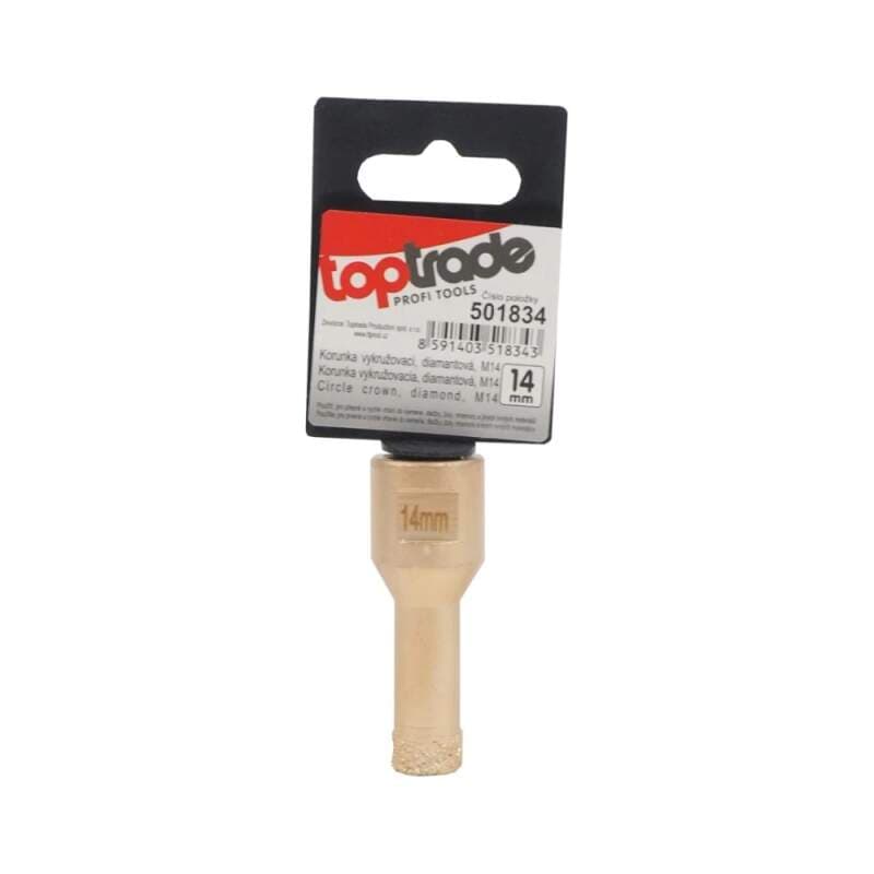 TOPTRADE diamantová vykružovací korunka M14 Ø 14 mm - náhled 2