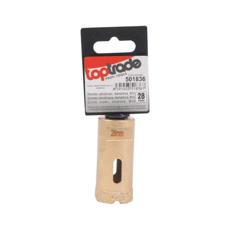TOPTRADE vykružovací diamantová korunka M14, Ø 28 mm - náhled 2