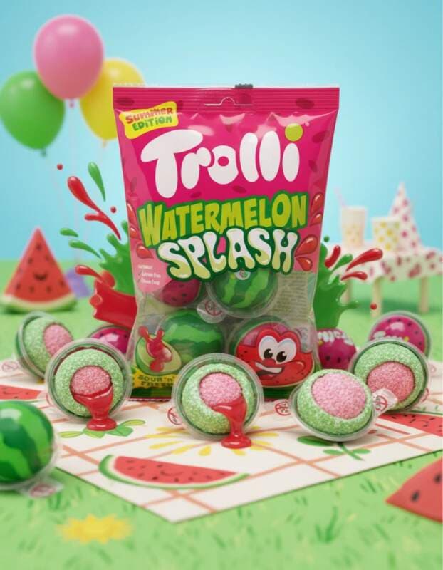 Trolli Meloun 8×18,8 g – pěnové bonbóny s melounovou náplní - náhled 2
