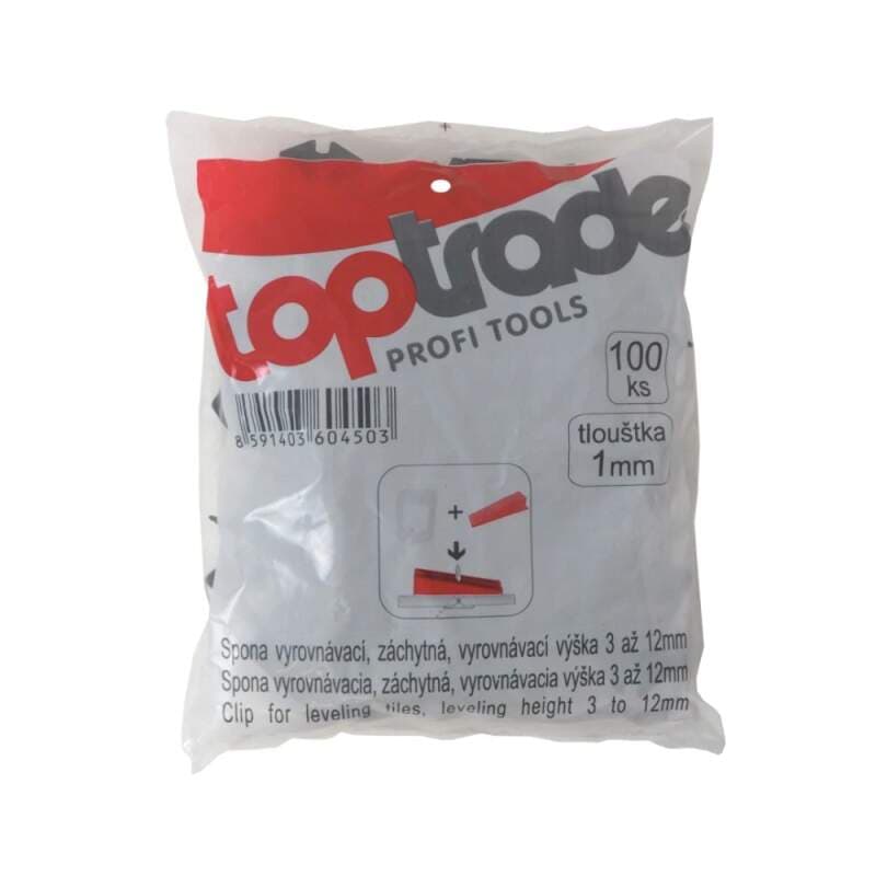 TOPTRADE spona vyrovnávací záchytná 1 mm, pro 3–12 mm (100 ks) - náhled 2