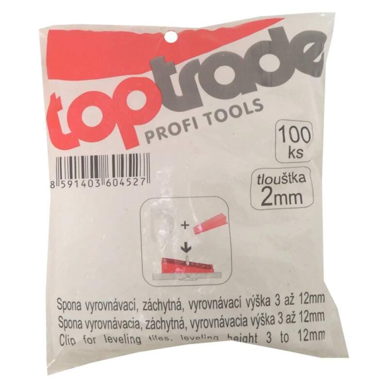 TOPTRADE vyrovnávací spony, záchytné, 2 mm (3–12 mm), 100 ks - náhled 2