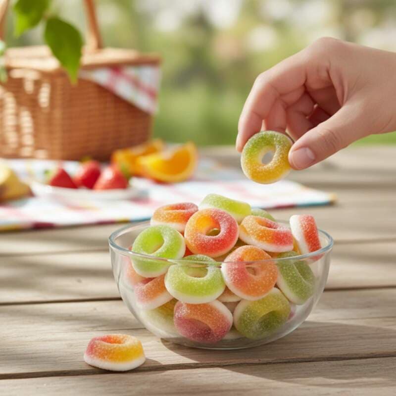 Pedro Mini kroužky – kyselé ovocné želé 1 kg - náhled 2