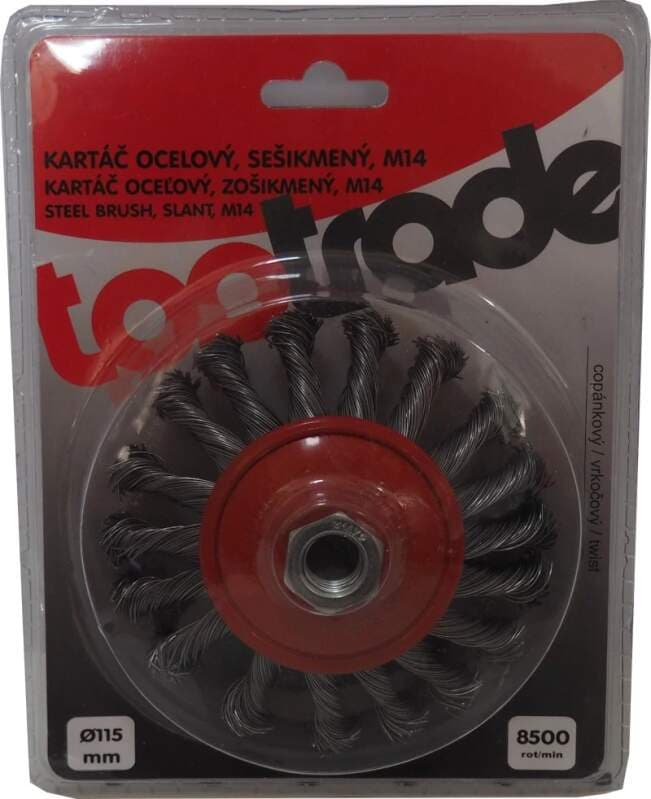 TOPTRADE kartáč ocelový miskový M14, Ø 115 mm - náhled 2
