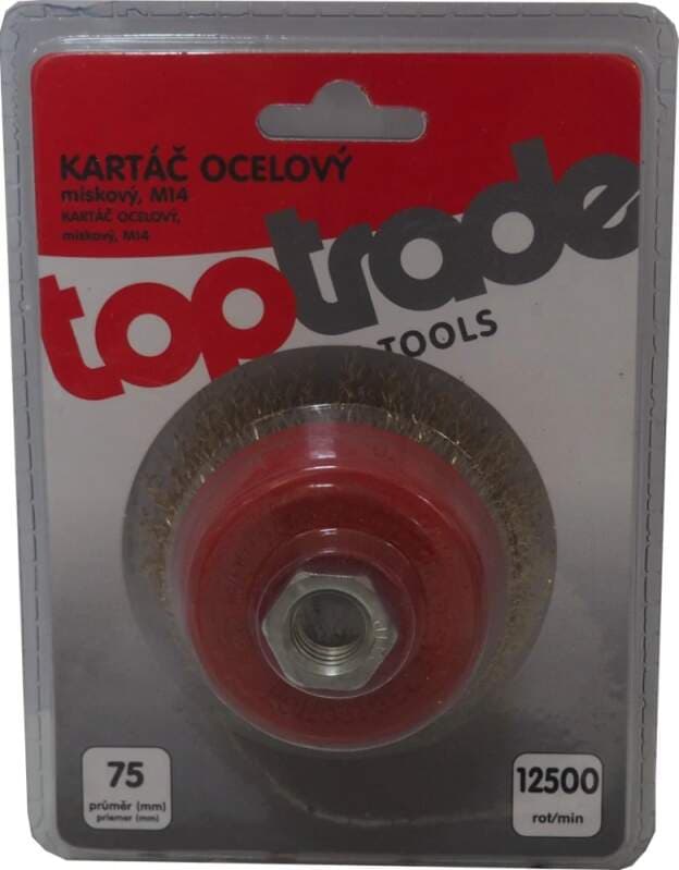 TOPTRADE hrnkový ocelový kartáč M14, Ø 100 mm - náhled 2