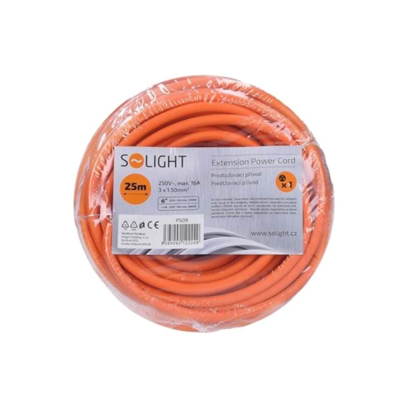 Prodlužovací přívod 25 m, 3×1,5 mm², 1 zásuvka, oranžový (H05VV‑F3) - náhled 2