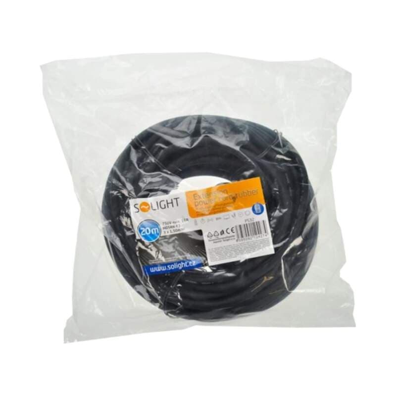 Prodlužovací přívod se spojkou 20 m, 1× zásuvka, IP44, H05RR‑F3, 3×1,5 mm², 230 V/16 A, černý - náhled 2