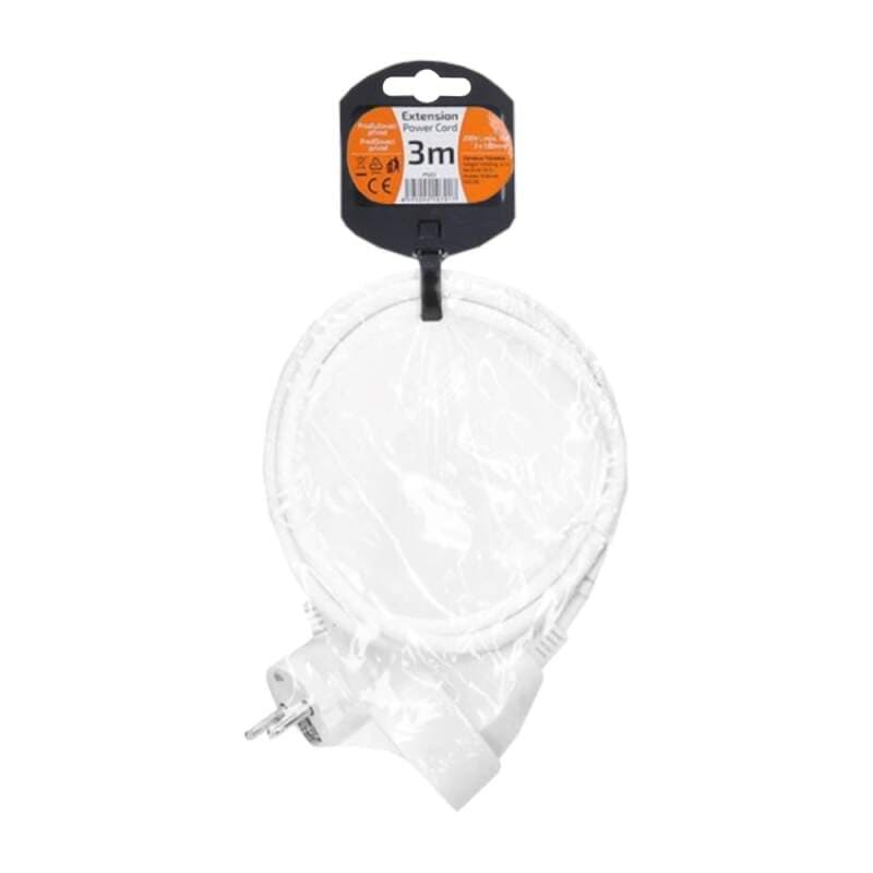 Prodlužovací přívod 1 zásuvka (spojka), 3 m, 3×1 mm², bílý - náhled 2