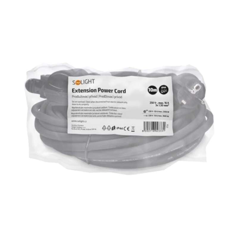 Prodlužovací kabel se spojkou 10 m, gumový, IP44, 3×1,5 mm², černý - náhled 2