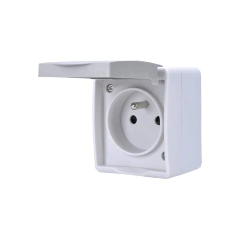 Zásuvka do vlhka IP54, nástěnná, šedá, 16 A / 250 V - náhled 2