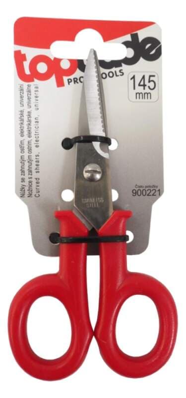 TOPTRADE univerzální nůžky se zahnutým ostřím 145 mm - náhled 3
