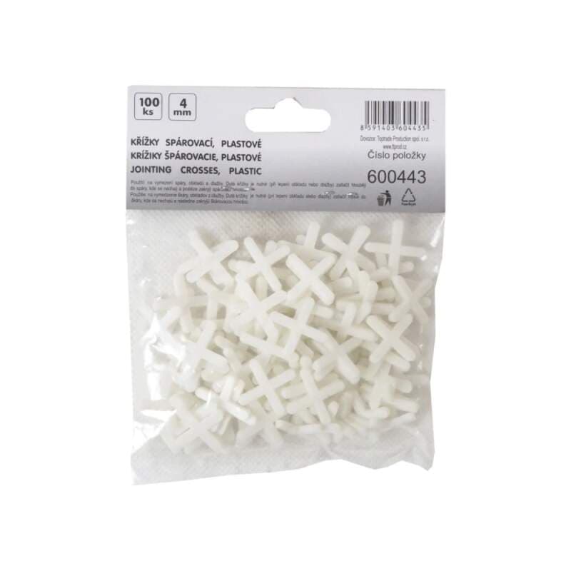 TOPTRADE křížky plastové, spárovací 4 mm, 100 ks - náhled 3