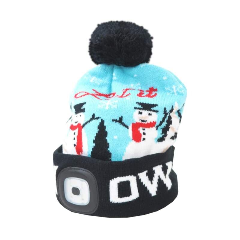 LED čepice X‑mas Let it Snow, L, modrá - náhled 3