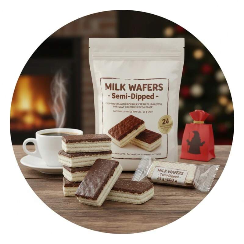 Mléčné oplatky polomáčené 24×25 g (600 g) - náhled 3
