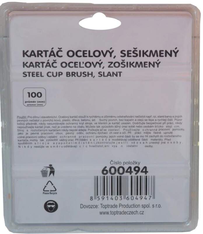 TOPTRADE miskový ocelový kartáč M14 ⌀ 100 mm - náhled 3