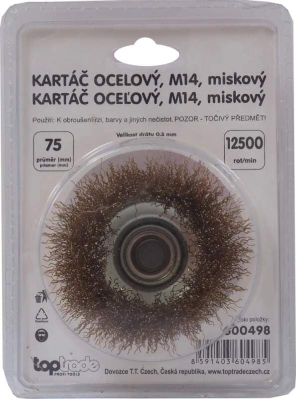 TOPTRADE hrnkový ocelový kartáč M14, Ø 100 mm - náhled 3