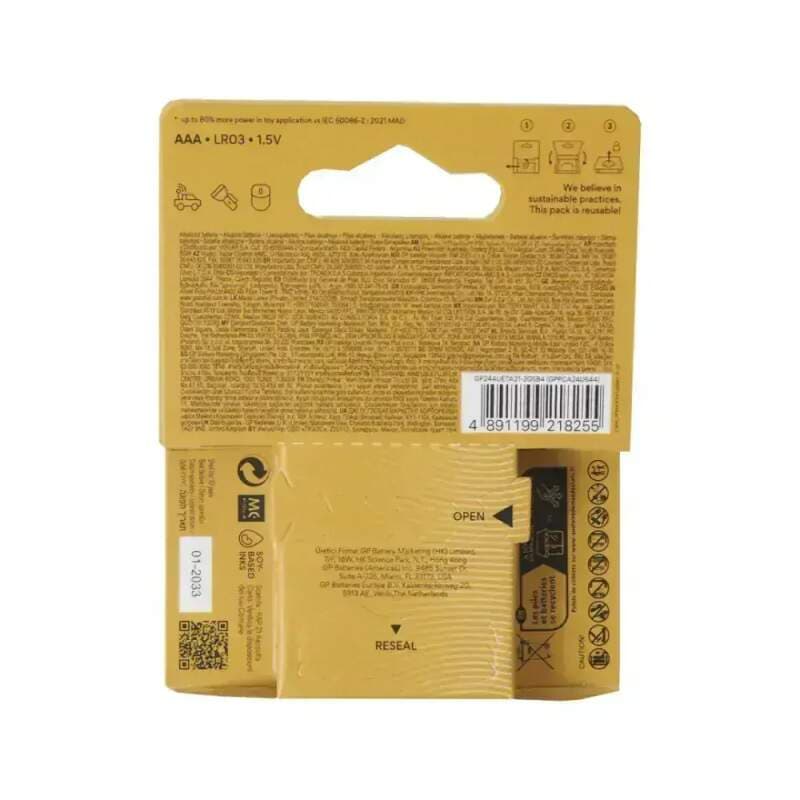 GP Ultra AAA (LR03) alkalické baterie 1,5 V – 4 ks - náhled 3