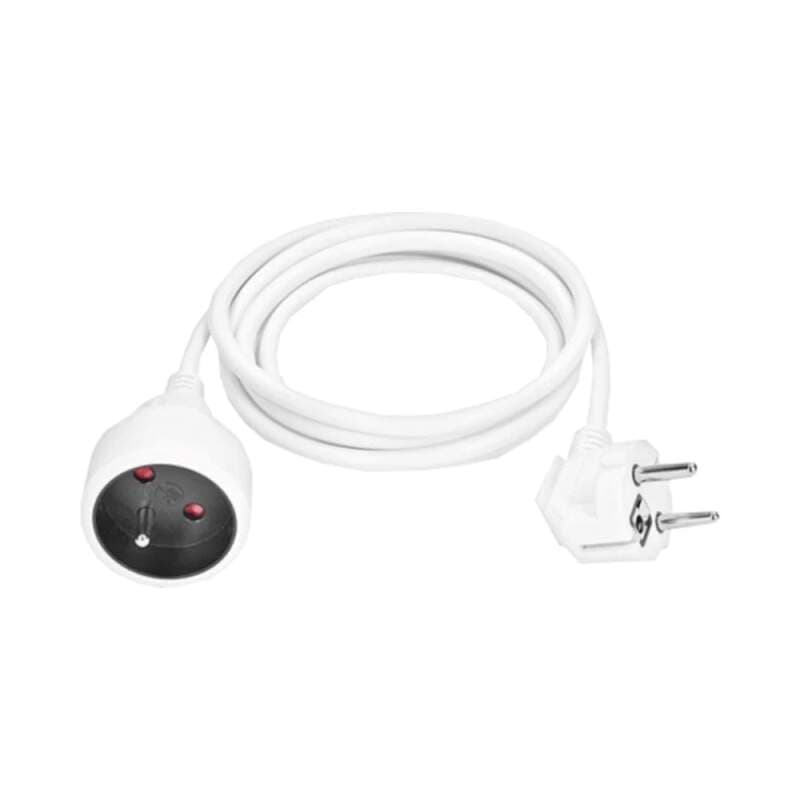 Prodlužovací přívod 1 zásuvka (spojka), 5 m, 3×1 mm², bílý - náhled 3