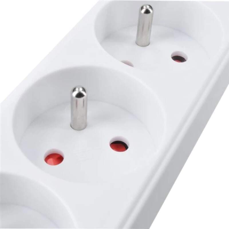 Prodlužovací přívod 3 m, 4 zásuvky, 3×1 mm², bílý - náhled 3