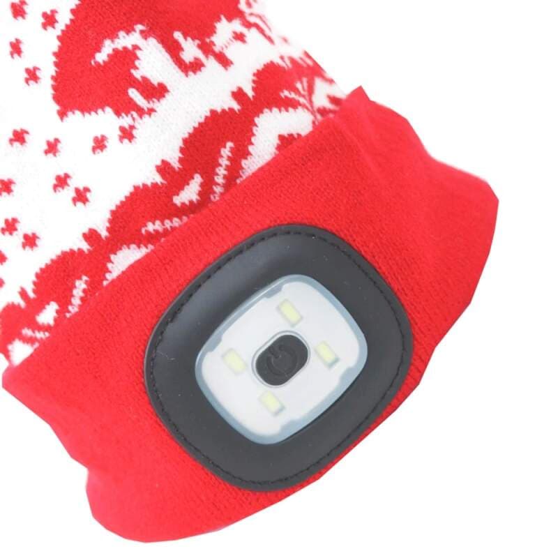 LED vánoční čepice s čelovkou, L, červená (X-mas) - náhled 4