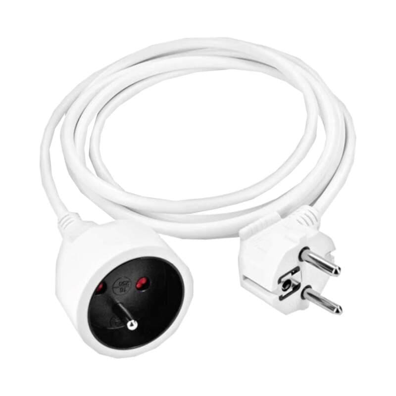 Prodlužovací přívod 1 zásuvka (spojka), 3 m, 3×1 mm², bílý - náhled 4